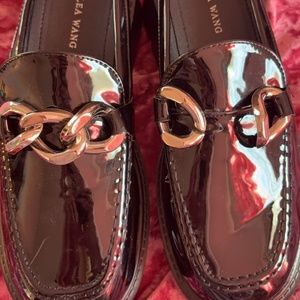 Azalea Wang Black Patent Leather Chain Loafers Sold Out
